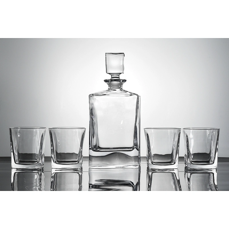 5 pieces in stock Borosilicate  Glass whiskey bottle cup sets