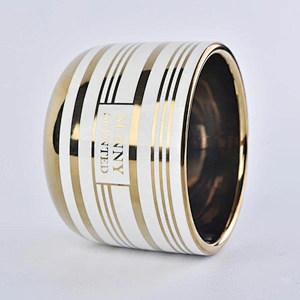Sunny Luxury gold Ceramic Candle jars in bulk