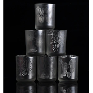 8oz 10oz Luxury frosted silver glass candle holder supplier