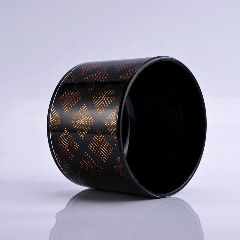 10oz 20oz Wholesales Custom black glass candle container