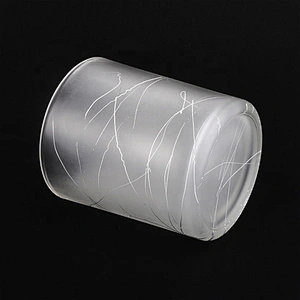 Wholesales luxury cylinder white matte candle glass jar 10oz 20oz