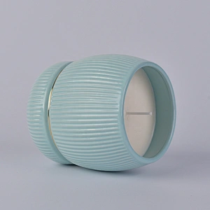 Wholesales Sunny tea light custom color ceramic candle jars 10oz