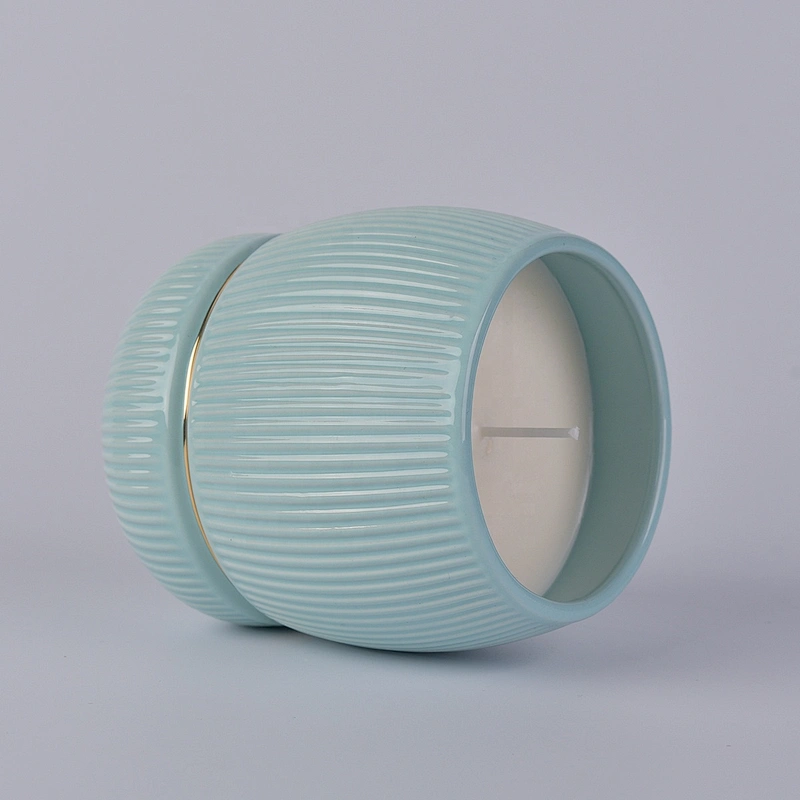 Wholesales Sunny tea light custom color ceramic candle jars 10oz