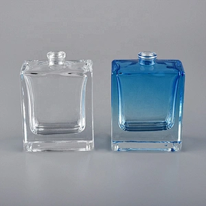 Blue color  55Ml Perfume Bottle Glass With Screw Version Spray Pump