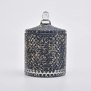 280ml Black Candle Holder With Gold Decoration