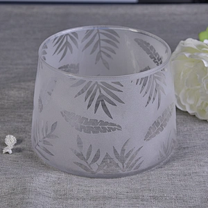 Crystal handmade frosted glass candle container