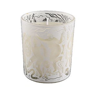 Sunny white matte crystal decorative glass candle vessels 10oz 14oz 16oz