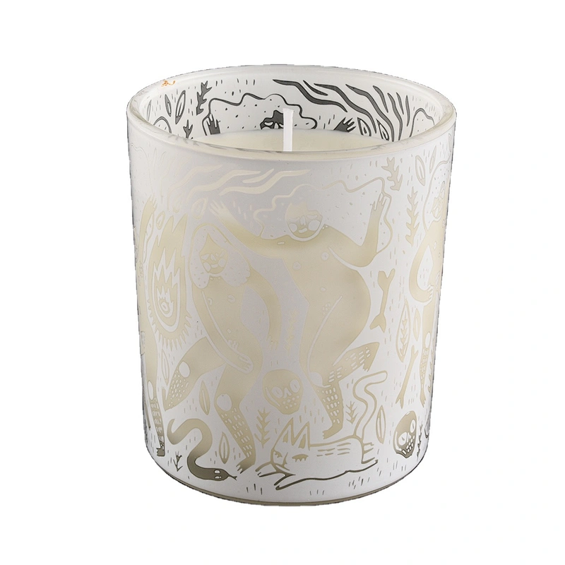 Sunny white matte crystal decorative glass candle vessels 10oz 14oz 16oz