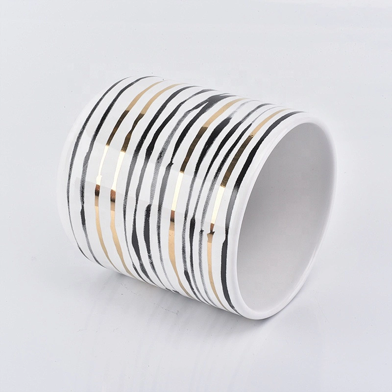 8oz home decoration hot stamping ceramic candle holders