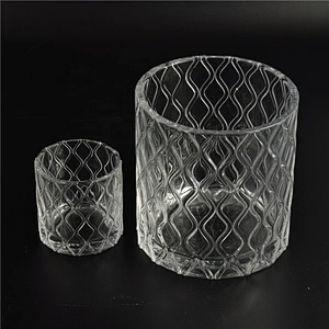 Wholesales luxury tealight candle glass jars with crystal lid