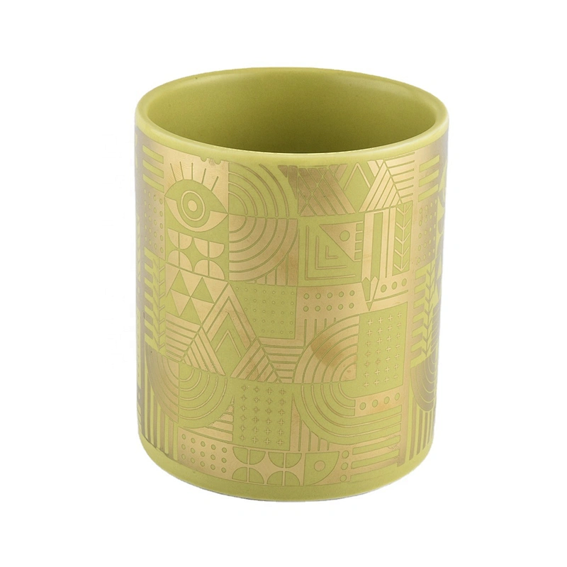 Wholesales custom golden ceramic candle holder 10oz 20oz