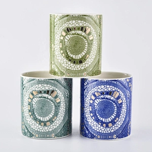 Luxury Decal Ceramic Candle Holders For Wedding Party