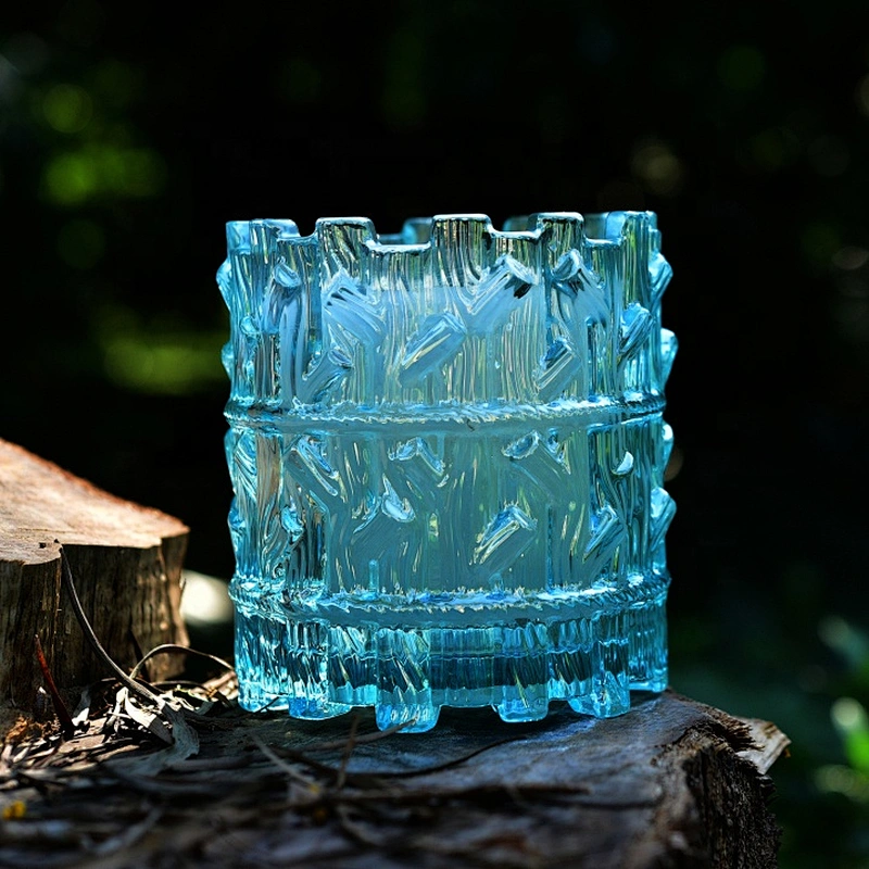 Luxury colored tree design tealight glass candle holder 8oz 10oz 12oz