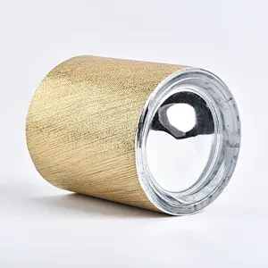 luxury gold leather glass candle holder