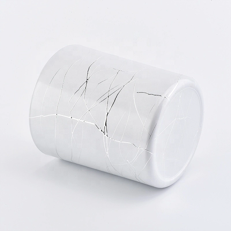 10oz 12oz 14oz Wholesales luxury white frosted candle glass holder