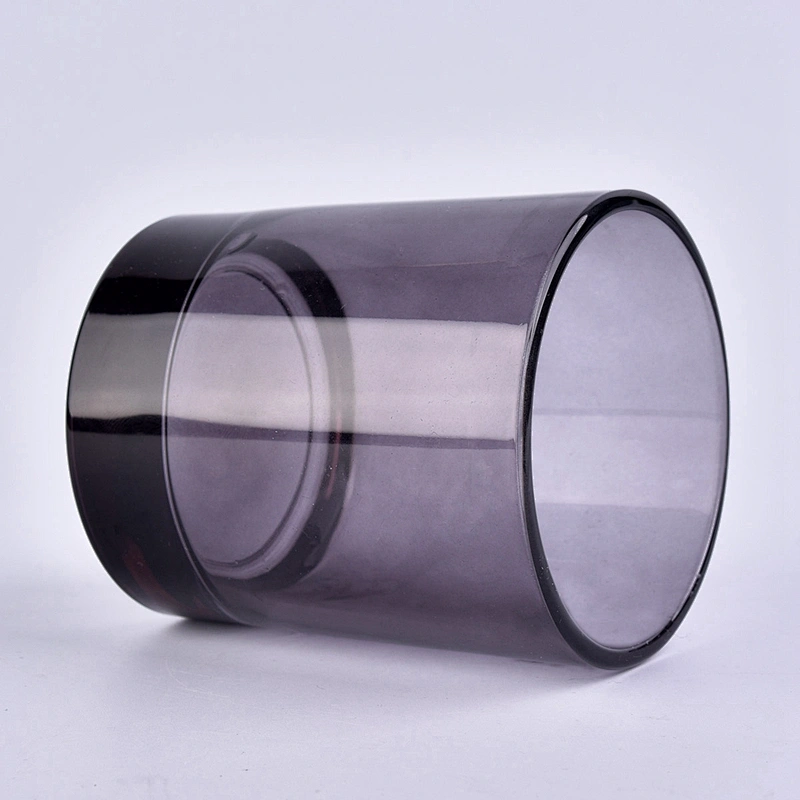 home decor smoky grey glass candle jars