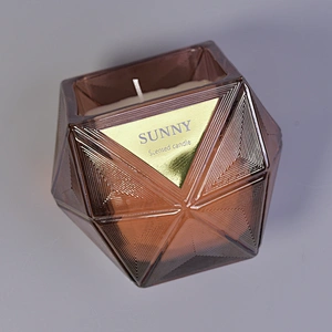 Wholesales Antique tealight geo cut glass candle jars in bulk