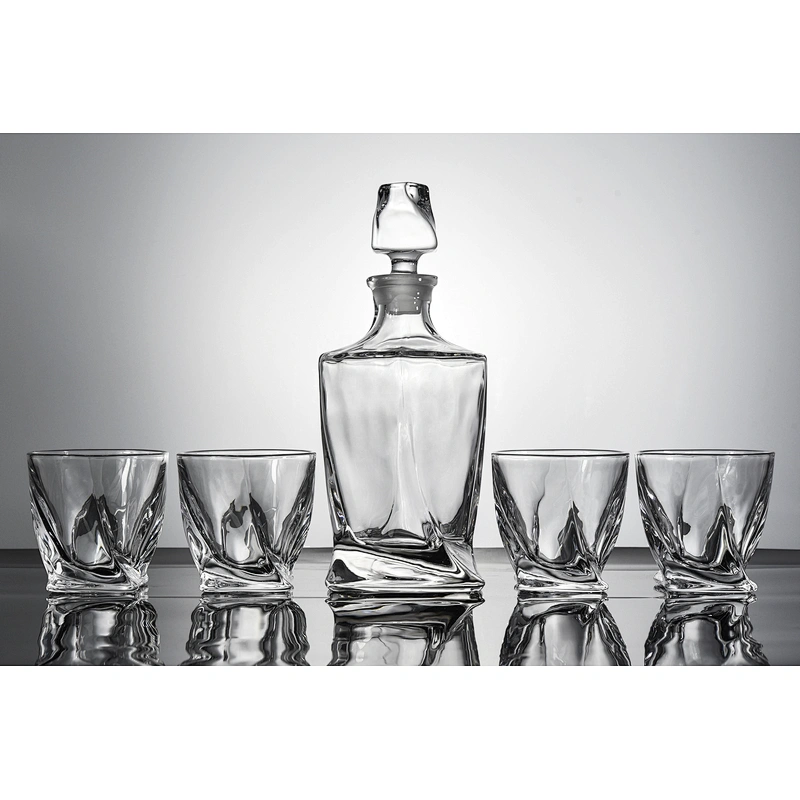 5 pieces in stock Borosilicate  Glass whiskey bottle cup sets