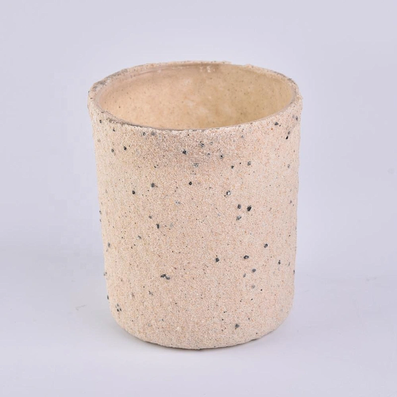 Home decoration cylinder porcelain concrete candle containers