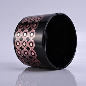 10oz Wholesales Custom black glass candle holder