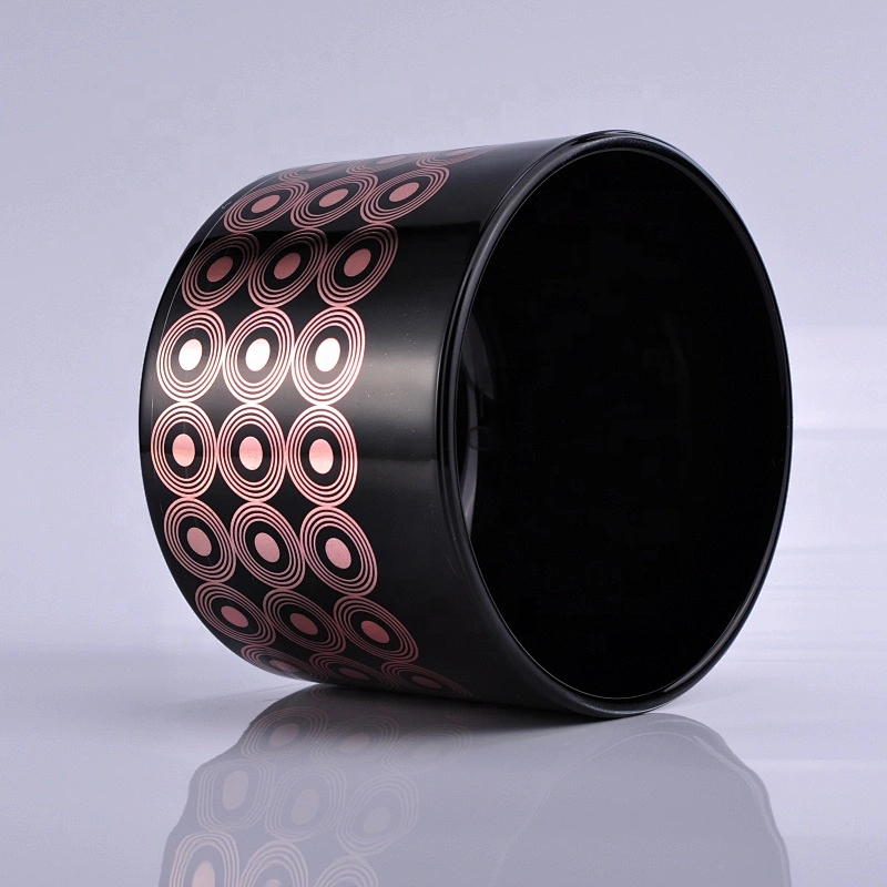 10oz Wholesales Custom black glass candle holder