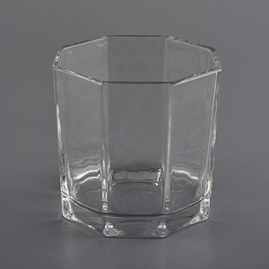 Sunny decorative clear hexagon soy wax candle glass jar 8oz 10oz