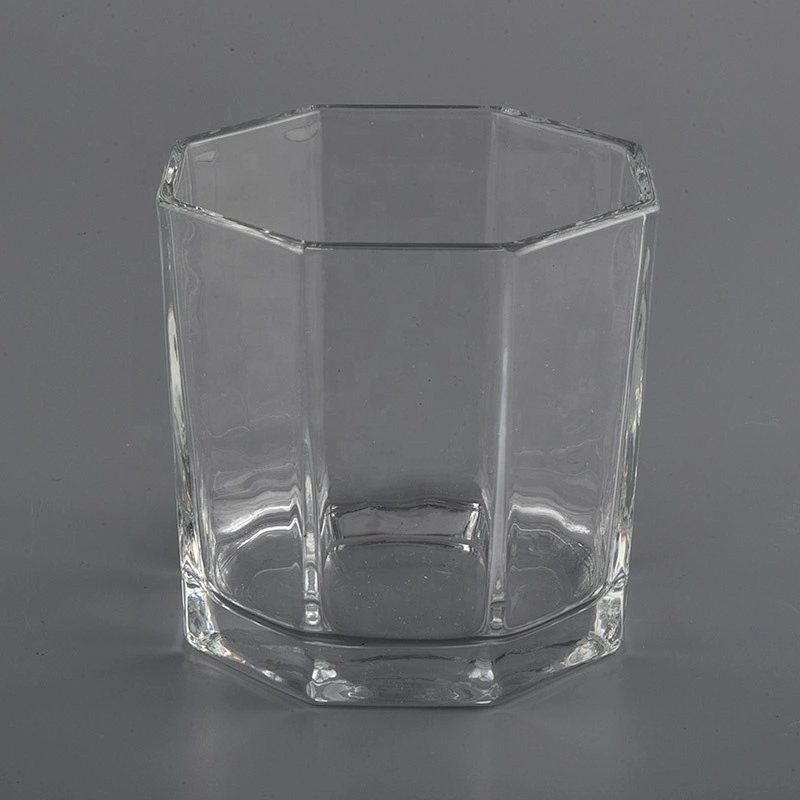 Sunny decorative clear hexagon soy wax candle glass jar 8oz 10oz