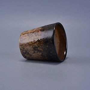 Vintage brown crackle ceramic candle holder bulk 100ml