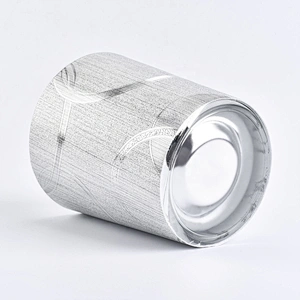 Sunny leather electroplated silver PU material candle holders jars