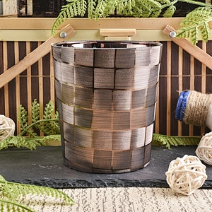 Wholesales brown luxury PU leather laser candle holders