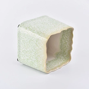 Square Candle Jar Ceramic For Home Decoration Scented Candles