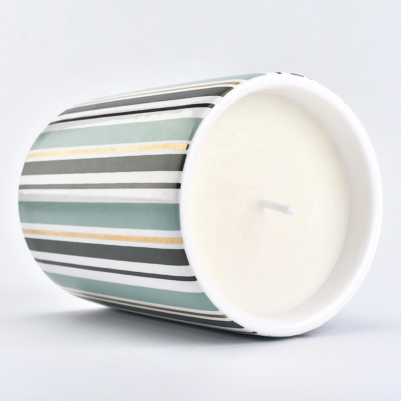 Wholesales custom cylinder votive ceramic candle jar home decoration