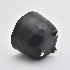 Luxury black ceramic standing candle holder home decoration