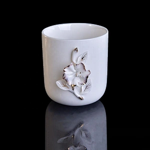 10oz 20oz Wholesales cylinder white candle ceramic holders