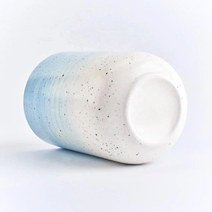10oz 20oz Wholesales custom blue luxury ceramic candle holders with lid