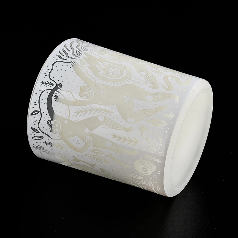 Sunny white matte crystal decorative glass candle vessels 10oz 14oz 16oz
