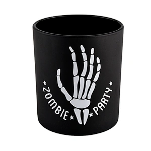 Party decoration black votive frosted glass candle vessels 8oz 10oz 11oz