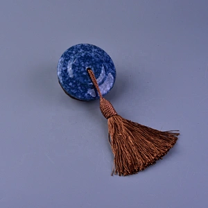 Wholesales round blue porcelain candle ceramic holders with lid
