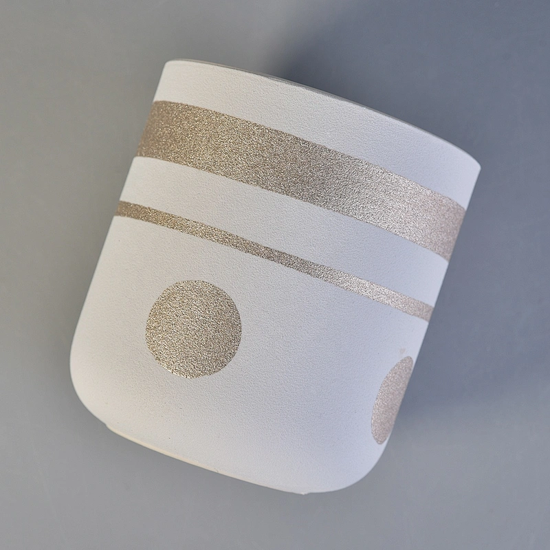 Luxury empty matte cylinder ceramic candle holder jars