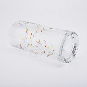 900ml embossed hand drawing glass vase home decorations candle holders