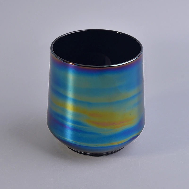 high quality new creative iridescent decorative glass candle jar