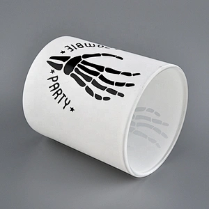 Party decoration white votive frosted candle glass holder 10oz 12oz