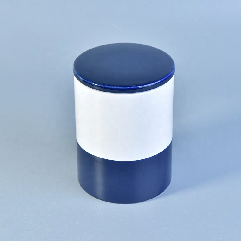 Luxury high empty 18oz ceramic candles jar with lid