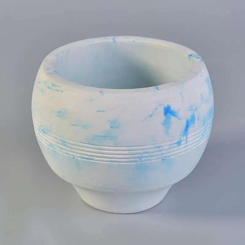 cheap modern fashionable pretty  concrete round empty oil candle holders 10oz