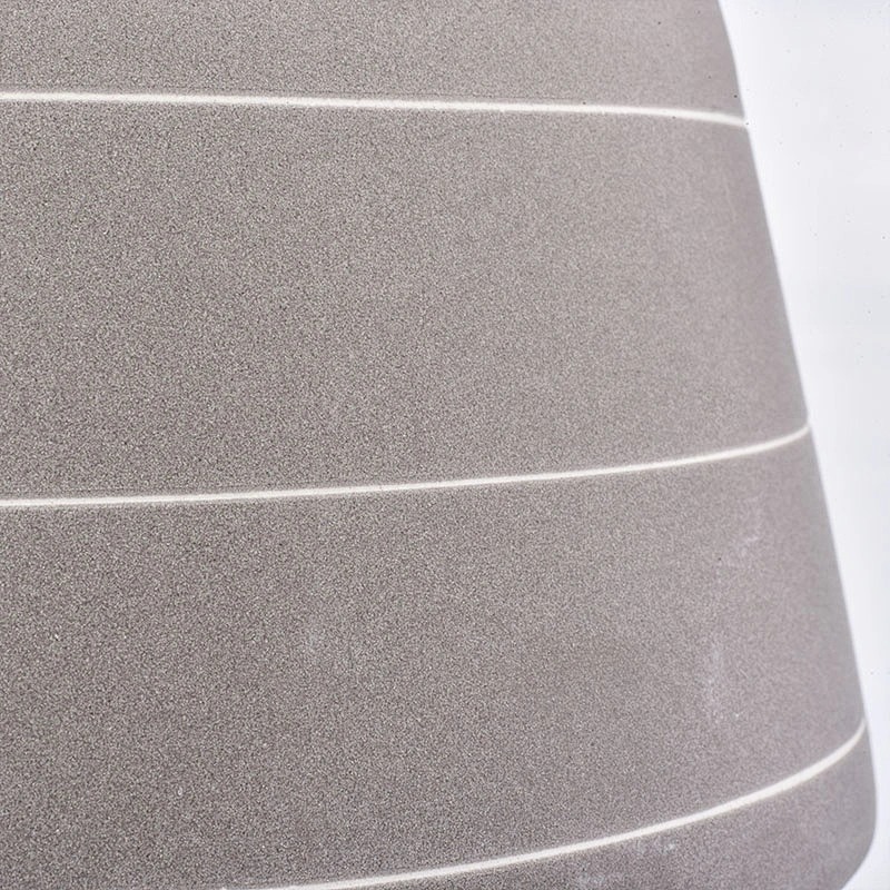 Custom logo Matte grey ceramic candle jar