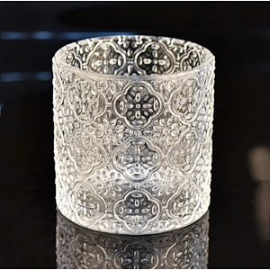 8oz embossed hot selling glass candle jar candle containers for home decor