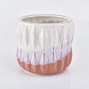 600ml customized geometric ceramic candle holder
