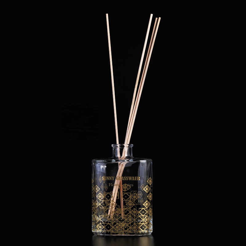 Luxury custom square oil essential reed diffuser glass bottle