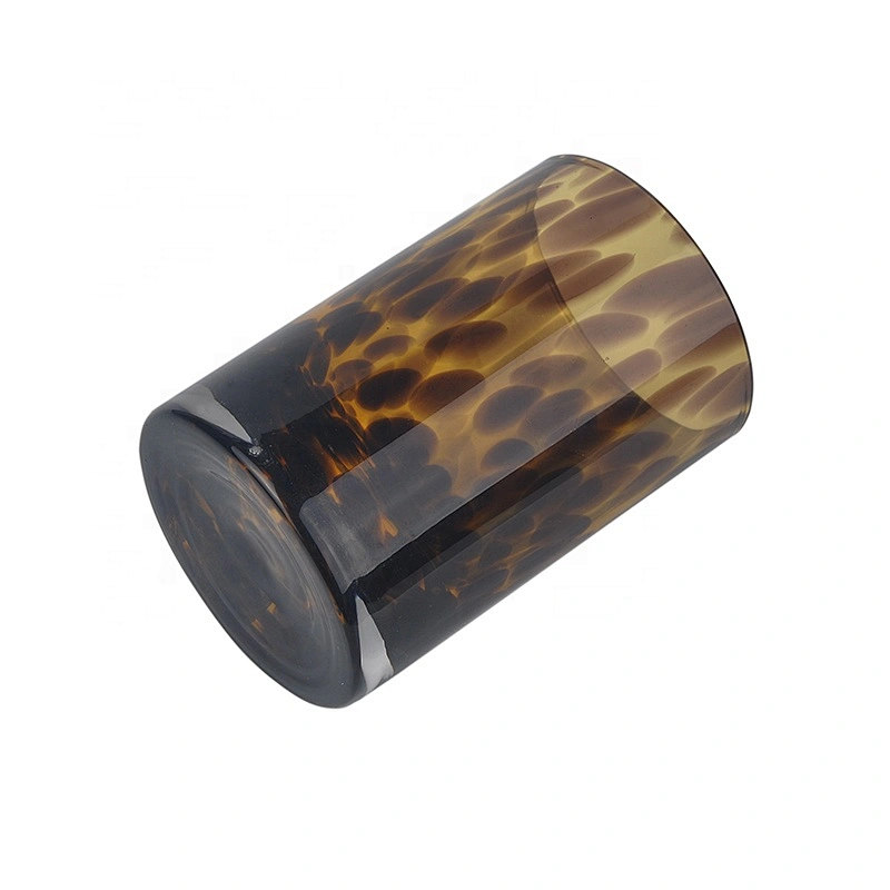 Wholesales luxury amber cylinder decorative candle glass holder
