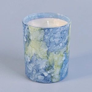 Sunny good price iridescent cylinder votive ceramic candle holder wholesales